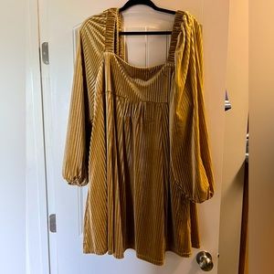 3X gold dress WORN ONCE!